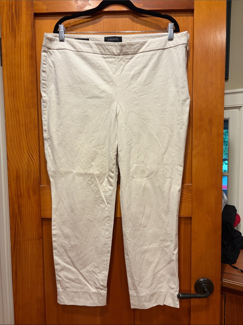 Talbots Cream Cropped Slim-Leg Pants